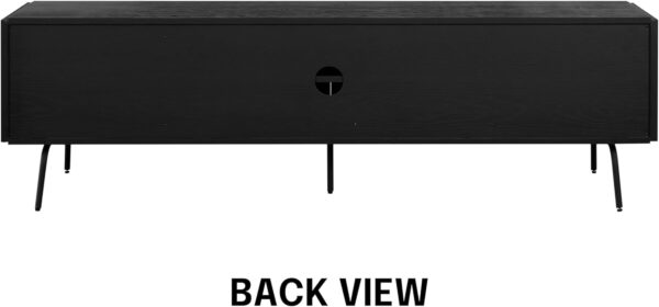 NTC Veil TV Stand with 4 Doors for TVs up to 75’’, Media Console with Vertical Groove Design and Metal Legs, Modern Entertainment Center for Living Room and Bedroom, Effortless Assembly, Dark Walnut