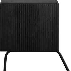 NTC Veil TV Stand with 4 Doors for TVs up to 75’’, Media Console with Vertical Groove Design and Metal Legs, Modern Entertainment Center for Living Room and Bedroom, Effortless Assembly, Dark Walnut