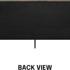 NTC Veil TV Stand with 4 Doors for TVs up to 75’’, Media Console with Vertical Groove Design and Metal Legs, Modern Entertainment Center for Living Room and Bedroom, Effortless Assembly, Dark Walnut