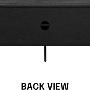 NTC Veil TV Stand with 4 Doors for TVs up to 75’’, Media Console with Vertical Groove Design and Metal Legs, Modern Entertainment Center for Living Room and Bedroom, Effortless Assembly, Dark Walnut