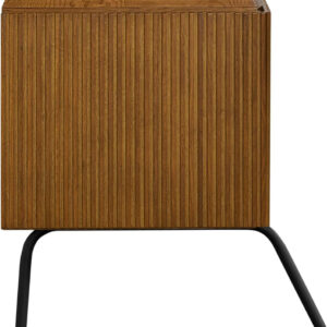 NTC Veil TV Stand with 4 Doors for TVs up to 75’’, Media Console with Vertical Groove Design and Metal Legs, Modern Entertainment Center for Living Room and Bedroom, Effortless Assembly, Dark Walnut