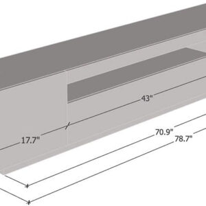 Meble Furniture Miami 200 TV Stand - Rectangular Modern TV Stand with Storage Cabinets and LED Lights - Media Entertainment Center Console Stand for TVs Up to 90" - Black