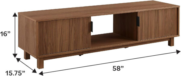 688723d97e7a088e5339aa1f538e7b671aa244bf518bf486673b4.jpg Walker Edison Arundo Fluted TV Stand for TVs up to 65 Inches, 58" TV Stand, Mocha