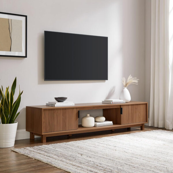 688723f305c85676eced6a76155a959d5841d7e3d3cff41abc8f4.jpg Walker Edison Arundo Fluted TV Stand for TVs up to 65 Inches, 58" TV Stand, Mocha