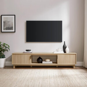 6887240ea29c7bb4d860d4f2664812a6a9389f71523cc560b0c0a.jpg Walker Edison Arundo Fluted TV Stand for TVs up to 65 Inches, 58" TV Stand, Mocha