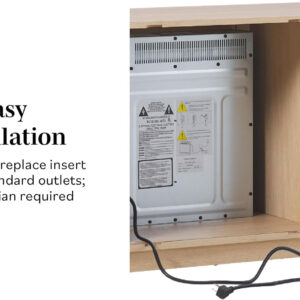 Walker Edison Chloe Reeded TV Stand with Fireplace Insert, 75 Inch, 70 Inch, Mocha