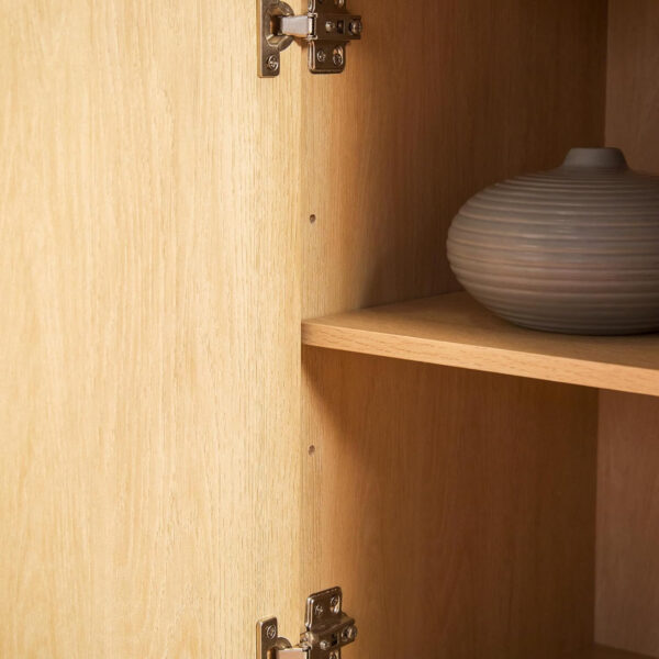 Walker Edison Chloe Reeded TV Stand with Fireplace Insert, 75 Inch, 70 Inch, Mocha