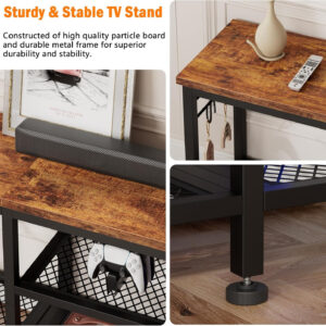 68872469835f71ca6187e518f60928d15193a52bf31c46254d79d.jpg Furologee TV Stand for TVs up to 55 Inch, Entertainment Center with Open Storage Shelves, TV Media Console Table with Soundbar Shelf for Living Room, Bedroom, Rustic Brown