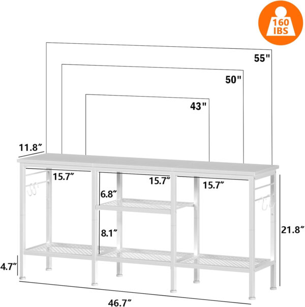 6887246f3f68a9b91ac653babe0ca63db9decdadc6f6f05f5f918.jpg Furologee TV Stand for TVs up to 55 Inch, Entertainment Center with Open Storage Shelves, TV Media Console Table with Soundbar Shelf for Living Room, Bedroom, Rustic Brown