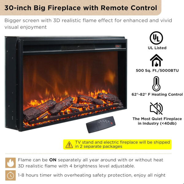 OKD Luxury 70" Fluted TV Stand, Modern Chic Entertainment Center for TVs Up to 80 inches, TV Console with Faux Marble Top, Curved Profile Design, Media Console for Living Room, Natural Oak