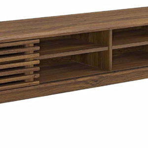 Modway Render 70" Mid-Century Modern Low Profile Media Console TV Stand, 70 Inch, Walnut Walnut