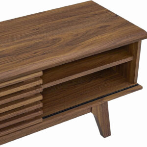 Modway Render 70" Mid-Century Modern Low Profile Media Console TV Stand, 70 Inch, Walnut Walnut