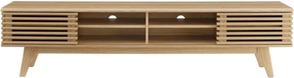 Modway Render 70" Mid-Century Modern Low Profile Media Console TV Stand, 70 Inch, Walnut Walnut