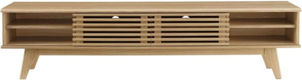 Modway Render 70" Mid-Century Modern Low Profile Media Console TV Stand, 70 Inch, Walnut Walnut