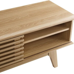 Modway Render 70" Mid-Century Modern Low Profile Media Console TV Stand, 70 Inch, Walnut Walnut