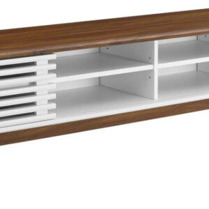 Modway Render 70" Mid-Century Modern Low Profile Media Console TV Stand, 70 Inch, Walnut Walnut
