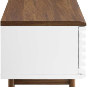 Modway Render 70" Mid-Century Modern Low Profile Media Console TV Stand, 70 Inch, Walnut Walnut