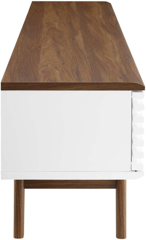 Modway Render 70" Mid-Century Modern Low Profile Media Console TV Stand, 70 Inch, Walnut Walnut