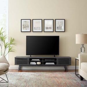 Modway Render 70" Mid-Century Modern Low Profile Media Console TV Stand, 70 Inch, Walnut Walnut