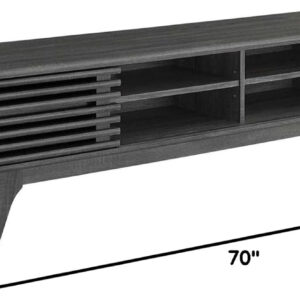 Modway Render 70" Mid-Century Modern Low Profile Media Console TV Stand, 70 Inch, Walnut Walnut