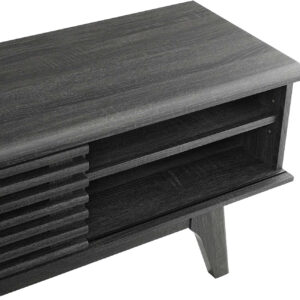 Modway Render 70" Mid-Century Modern Low Profile Media Console TV Stand, 70 Inch, Walnut Walnut