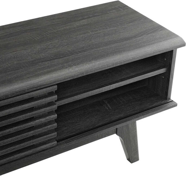 Modway Render 70" Mid-Century Modern Low Profile Media Console TV Stand, 70 Inch, Walnut Walnut