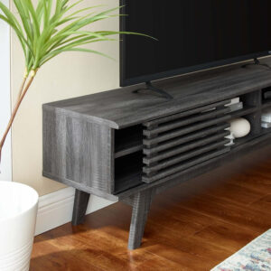 Modway Render 70" Mid-Century Modern Low Profile Media Console TV Stand, 70 Inch, Walnut Walnut