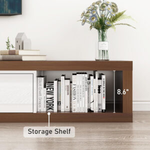 Extendable TV Stand, Modern Entertainment Center for Up to 120 Inch TV, Wood Reversible TV Media Console with 3 Drawers for Living Room Bedroom, 82-110"(Black& Walnut)