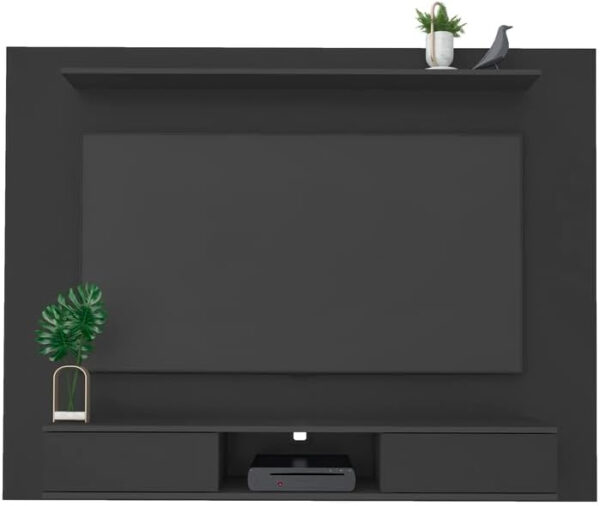 Naomi Home Zola Multi Storage Wall Media Center for up to 70 inch TVs, Entertainment Center with Storage, Floating TV Stand with 2 Sliding Doors and 2 Floating Wall Shelves, UV Painting Finish Natural