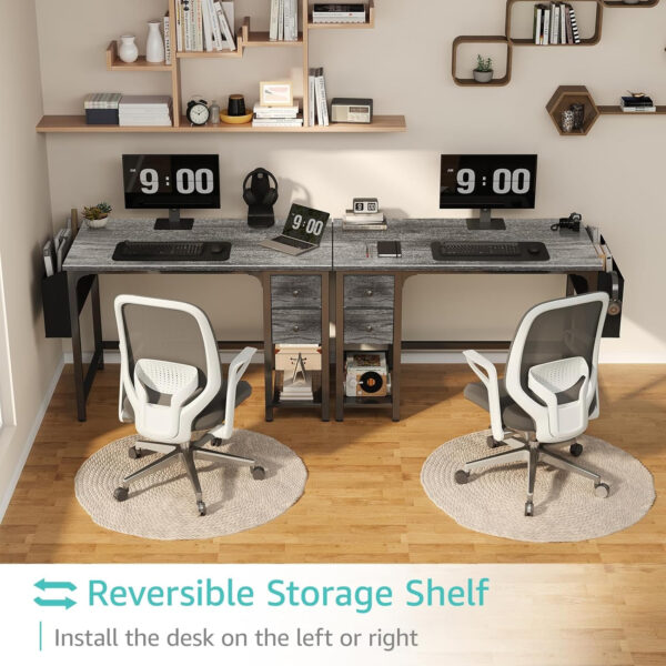 Lufeiya White Small Desk with Drawers - 40 Inch Computer Desk for Small Space Home Office, Modern Simple Study Writing Table PC Desks