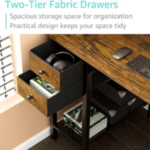 Lufeiya White Small Desk with Drawers - 40 Inch Computer Desk for Small Space Home Office, Modern Simple Study Writing Table PC Desks