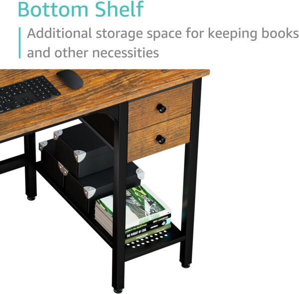 Lufeiya White Small Desk with Drawers - 40 Inch Computer Desk for Small Space Home Office, Modern Simple Study Writing Table PC Desks