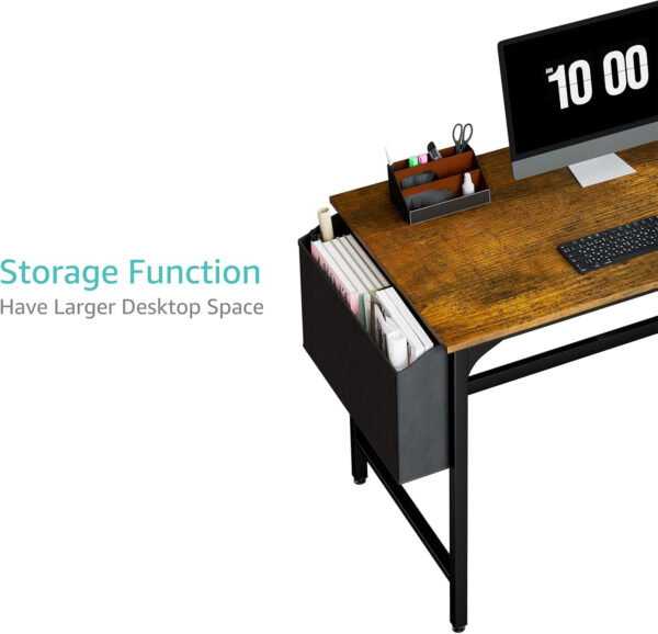 Lufeiya White Small Desk with Drawers - 40 Inch Computer Desk for Small Space Home Office, Modern Simple Study Writing Table PC Desks