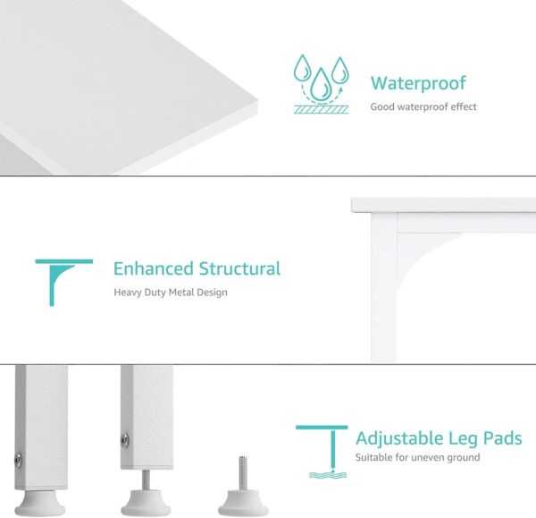 Lufeiya White Small Desk with Drawers - 40 Inch Computer Desk for Small Space Home Office, Modern Simple Study Writing Table PC Desks