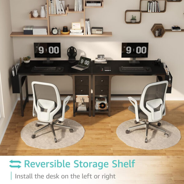 Lufeiya White Small Desk with Drawers - 40 Inch Computer Desk for Small Space Home Office, Modern Simple Study Writing Table PC Desks