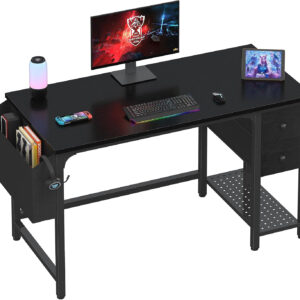 Lufeiya White Small Desk with Drawers - 40 Inch Computer Desk for Small Space Home Office, Modern Simple Study Writing Table PC Desks