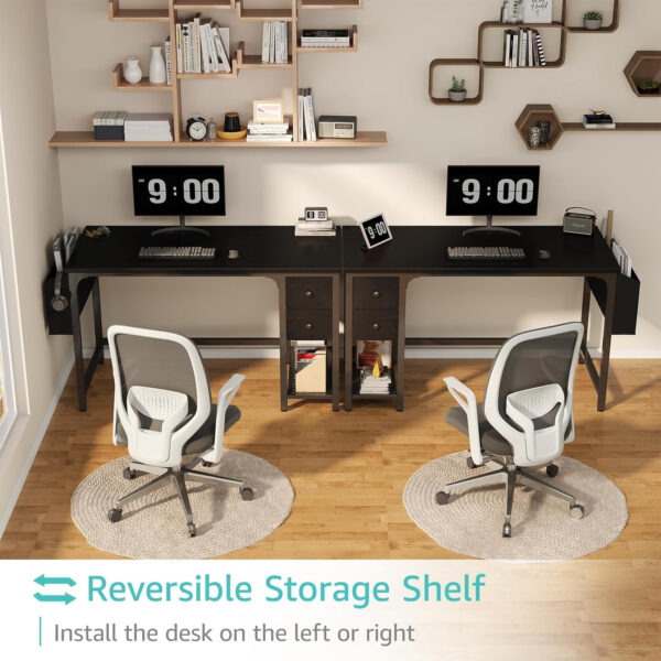 Lufeiya White Small Desk with Drawers - 40 Inch Computer Desk for Small Space Home Office, Modern Simple Study Writing Table PC Desks