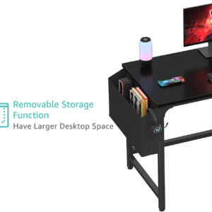 Lufeiya White Small Desk with Drawers - 40 Inch Computer Desk for Small Space Home Office, Modern Simple Study Writing Table PC Desks