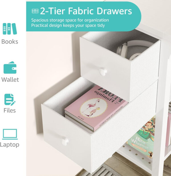 Lufeiya White Small Desk with Drawers - 40 Inch Computer Desk for Small Space Home Office, Modern Simple Study Writing Table PC Desks