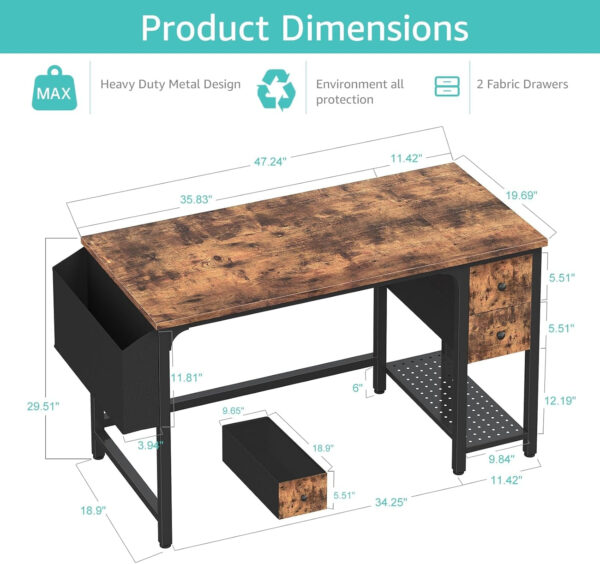 Lufeiya White Small Desk with Drawers - 40 Inch Computer Desk for Small Space Home Office, Modern Simple Study Writing Table PC Desks