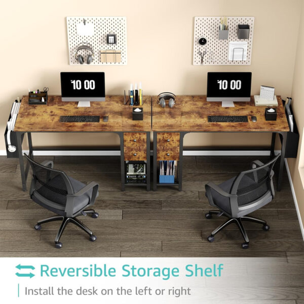 Lufeiya White Small Desk with Drawers - 40 Inch Computer Desk for Small Space Home Office, Modern Simple Study Writing Table PC Desks