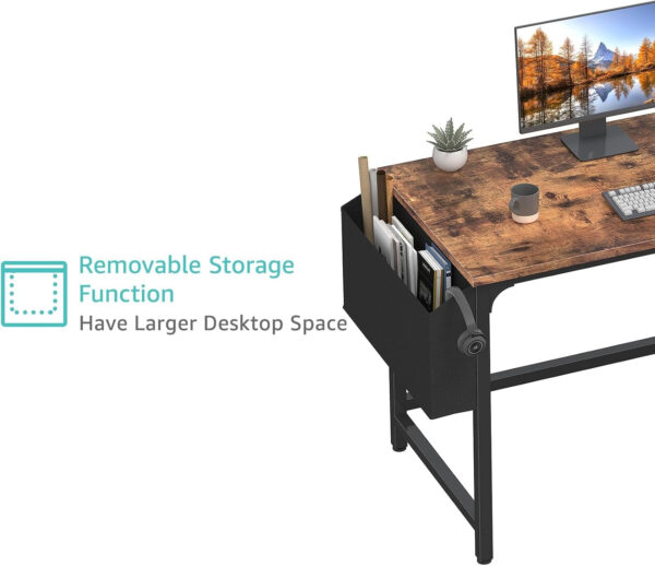 Lufeiya White Small Desk with Drawers - 40 Inch Computer Desk for Small Space Home Office, Modern Simple Study Writing Table PC Desks