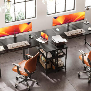 ODK 40 Inch Small L Shaped Computer Desk, Corner Desk with Reversible Storage Shelves, Modern Simple Writing Study Table with Iron Hook, White