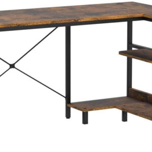 ODK 40 Inch Small L Shaped Computer Desk, Corner Desk with Reversible Storage Shelves, Modern Simple Writing Study Table with Iron Hook, White