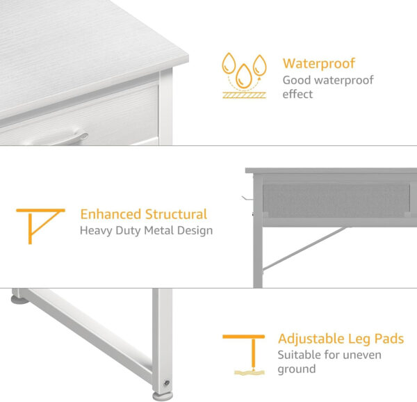 DLisiting Small Desk with Fabric Drawers for Bedroom, 32 Inch Gaming Desk with 2 Drawers for Small Space, Study Writing Table PC Desks, Black