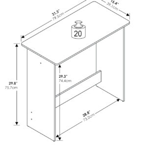FURINNO Simplistic Study Table, Espresso
