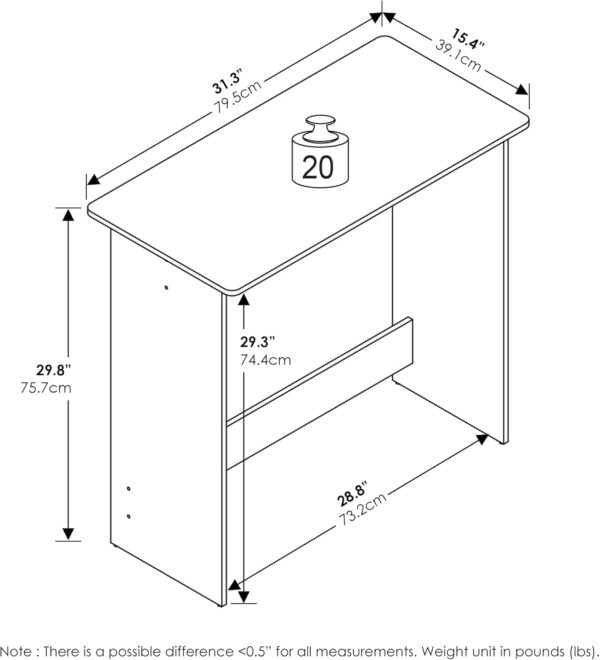 FURINNO Simplistic Study Table, Espresso
