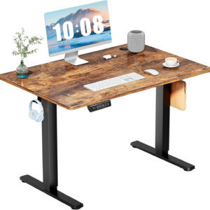 Standing Desk, Adjustable Height Electric Sit Stand Up Down Computer Table, 40x24 Inch Ergonomic Rising Modern Lift Motorized Gaming Desktop Workstation for Work Home Office, White