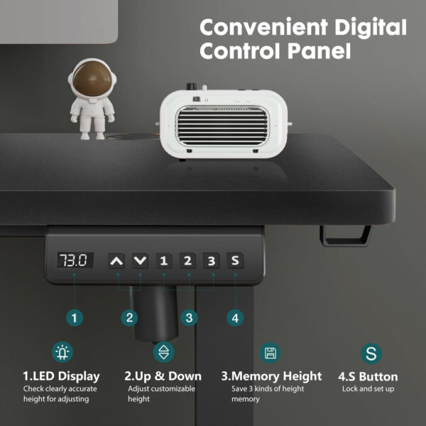 Standing Desk, Adjustable Height Electric Sit Stand Up Down Computer Table, 40x24 Inch Ergonomic Rising Modern Lift Motorized Gaming Desktop Workstation for Work Home Office, White