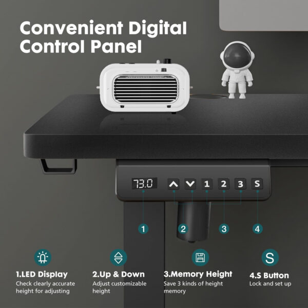 Standing Desk, Adjustable Height Electric Sit Stand Up Down Computer Table, 40x24 Inch Ergonomic Rising Modern Lift Motorized Gaming Desktop Workstation for Work Home Office, White